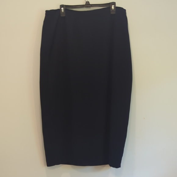 Laura Scott Elegant Navy Midi Skirt - Picture 1 of 4